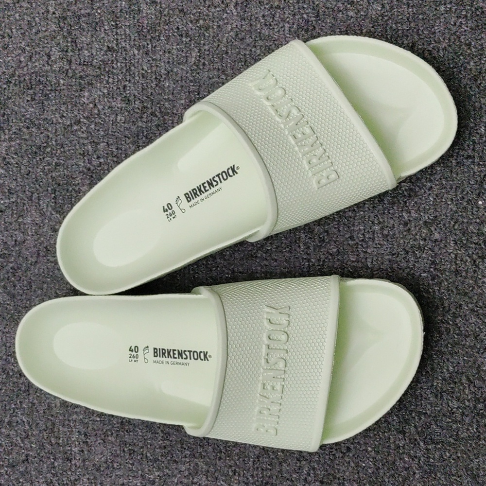 Birkenstock Light Green Rubber Slide Sandals